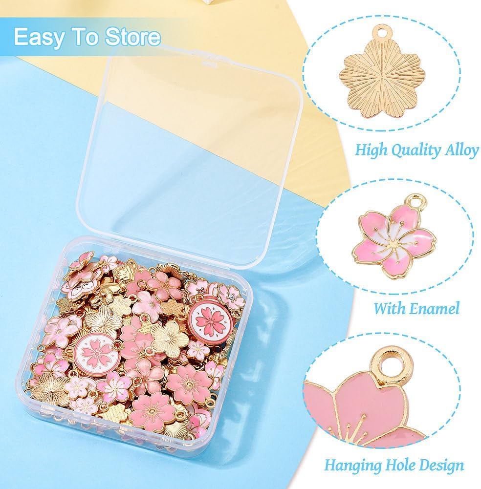 FASHEWELRY Enamel Flower Charms Spring Floral Charms for Bracelet Necklace Earrings Keychain DIY Crafts Jewelry Making Supplies - Image 4