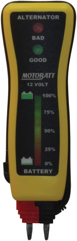 MotoBatt MBVM Pocket Voltmeter Tester for 12V Battery and Charging System