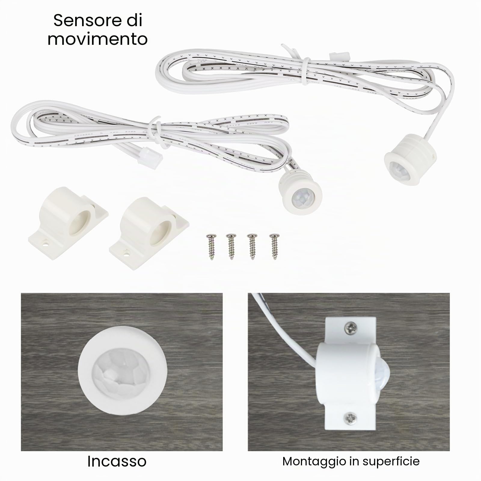 Illuminazione a LED per gradini, 12 V/24 V, 16 passi, RL-STEP-05, controllo dinamico dell'illuminazione delle scale, set completo con alimentatore di rete da 100 W e striscia luminosa COB