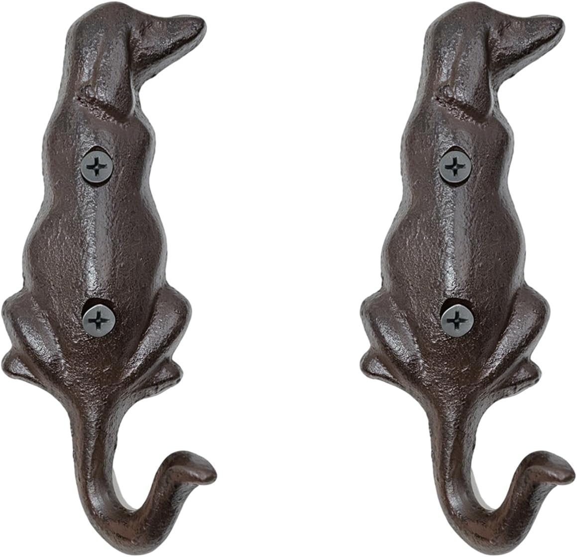 Dog Leash Holder for Wall, 2 Pcs Iron Dog Leash Hooks, Heavy Duty Leash Holder, Decorative Dog Leash Hanger, Vintage Tail Hooks for Leash, Coat, Towel, Keys, Farmhouse Home Decor (Dog single hook)