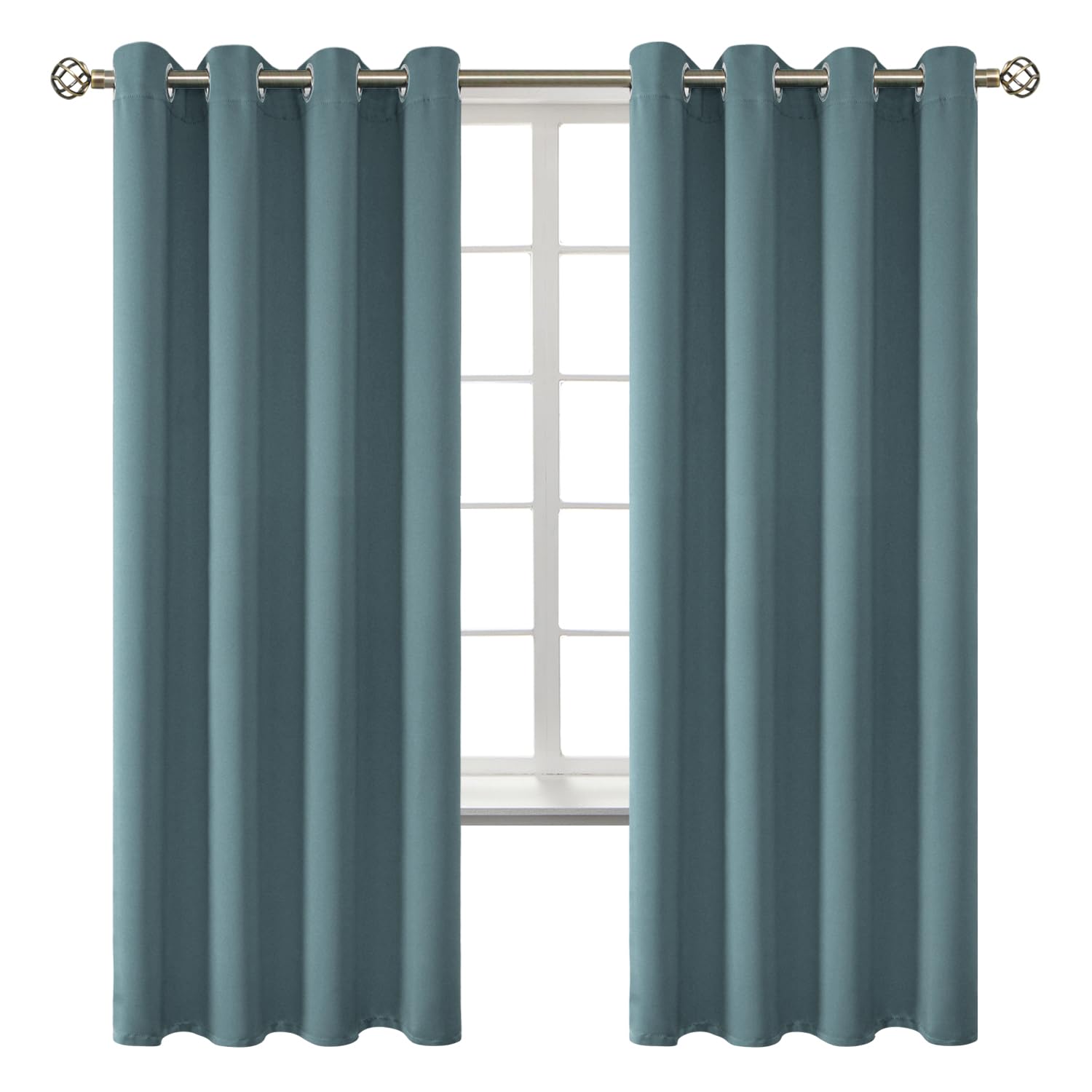 BGment Room Darkening Curtains 72 Inches Long - Grommet Thermal Insulated Drapes Window Treatment Curtains for Bedroom, 2 Panels, 52 x 72 Inch, Stone Blue — image 1