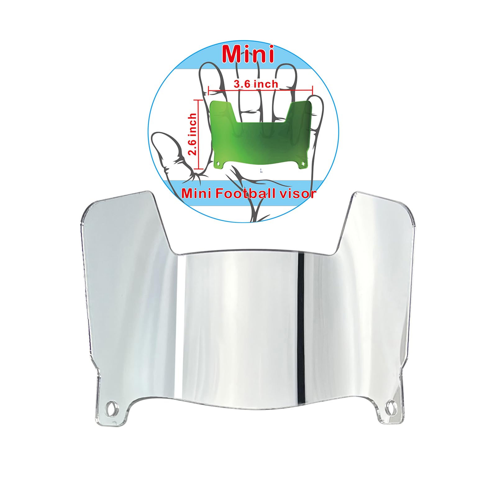 Mini Football Helmet Visor Clear with Clips Universal Fit for Collectors and Display