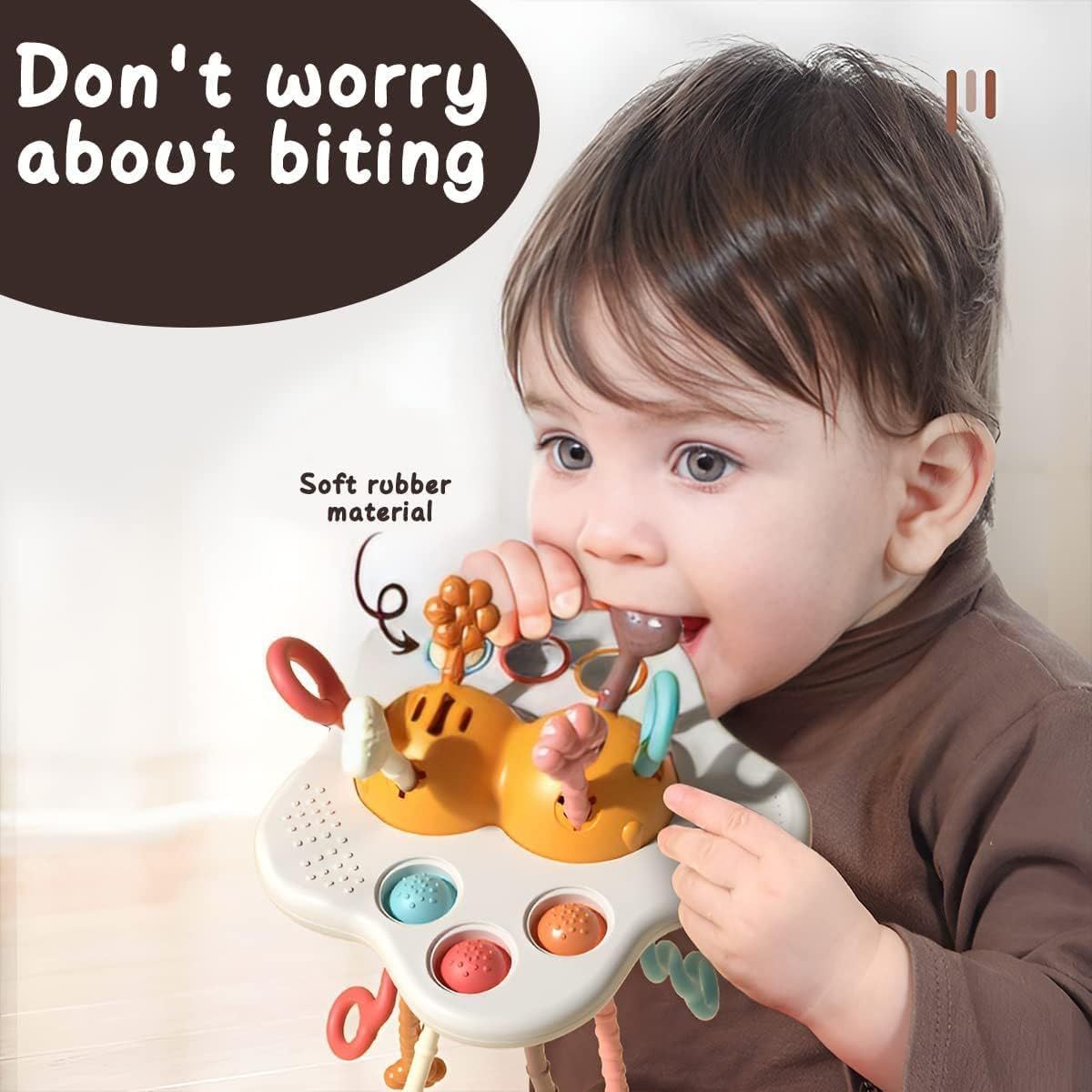 Supreme Deals® Montessori Sensory Teething Pull String Toys for 1+ Year Old Travel Toys for Babies, Food Grade Silicone Baby Fine Motor Skills Toddler Activity - Image 5 thumbnail