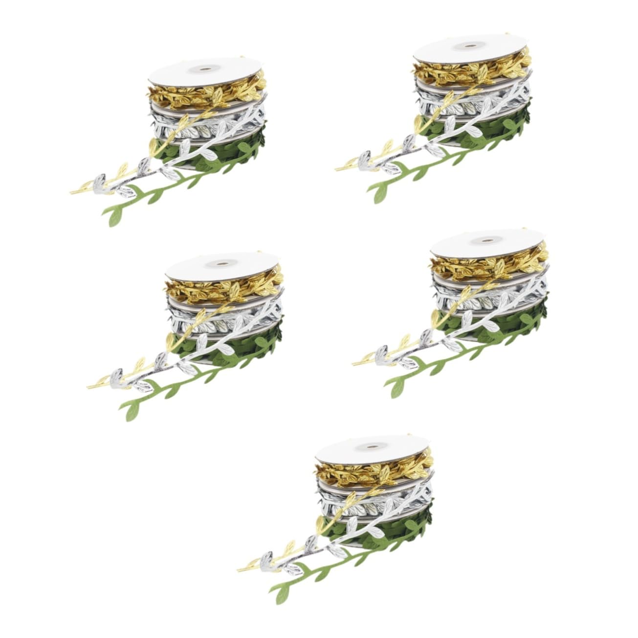 Angoily 5 Sätze Blätterbänder Dekorative Blattform Geschenkband Für Diy Geschenkverpackung Und Partydekoration Für Thanksgiving Und Festlichkeiten 3 Rollen * 5
