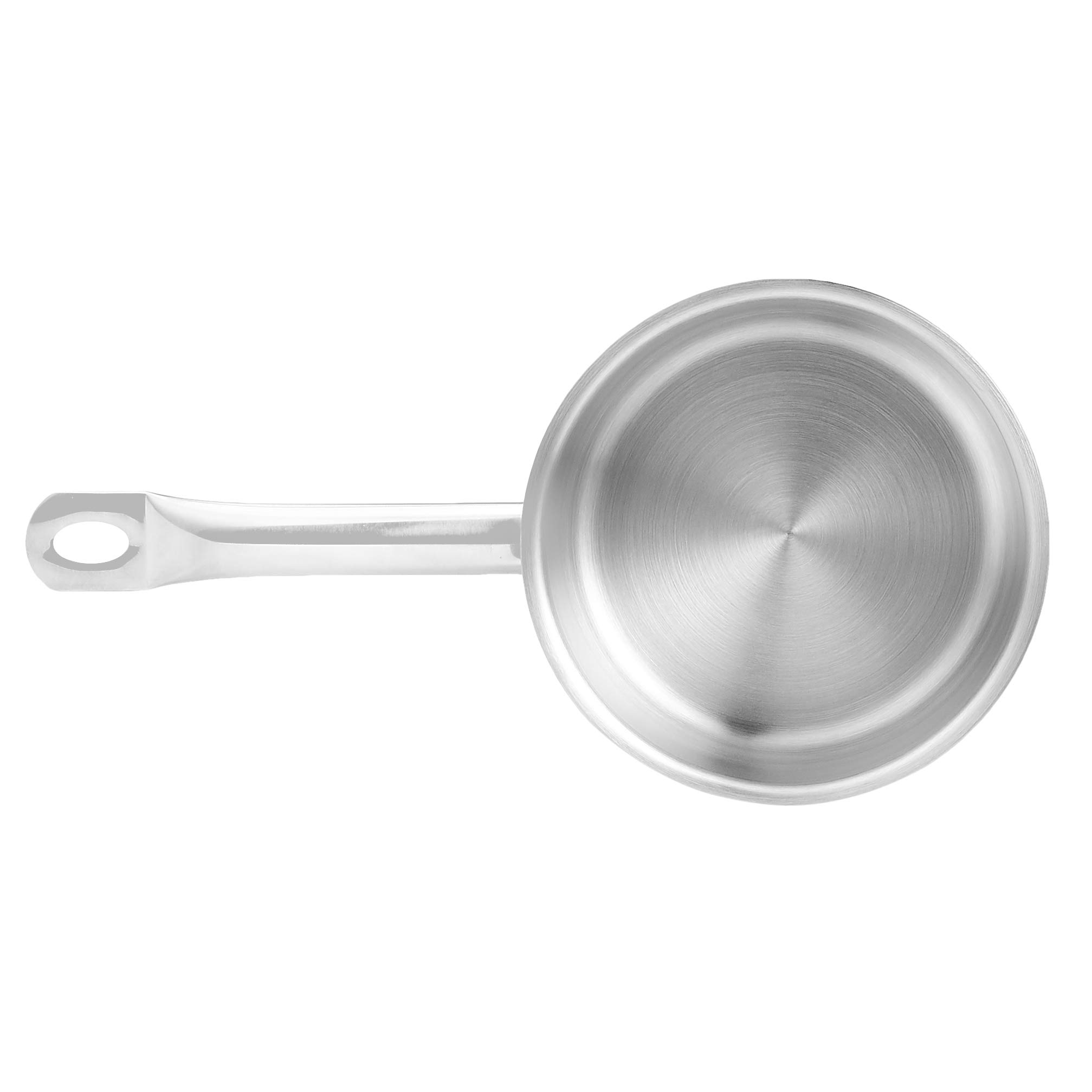 Amazon Basics Cacerola de acero inoxidable con revestimiento de aluminio, lados rectos y tapa, 1.9 litros, Plateado