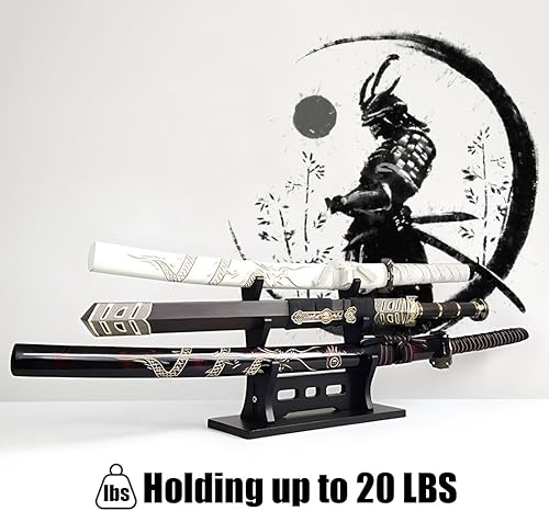 Miniatura 2 de Soporte de katana, soporte de espada samurái de 3 niveles, soporte para espada, estante de hoja de cosplay, soporte de exhibición de sable de luz,