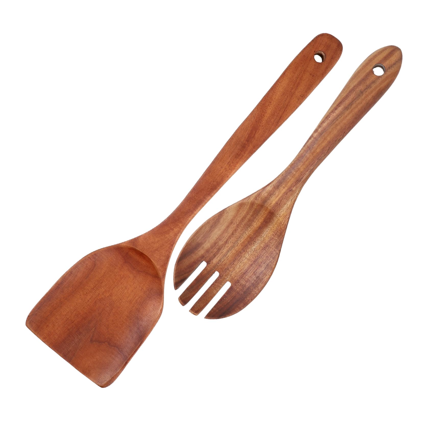 CHILDWEET 1 Set Salad Dishes Salad Forks Salad Hands Salad Mixing Fork Serving Fork Salad Servers Food Fork Claw Tossing Cooking Server Salad Flatware Japanese Soup Spoon Wood Light Brown