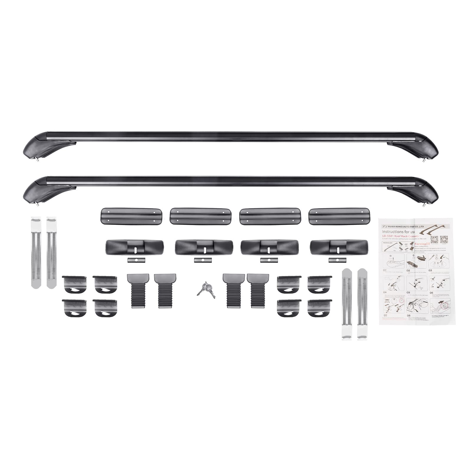 2 Stück Dachträger für Autodach ohne Reling, Universal Dachgepäckträger aus Aluminium, Querträger mit Schlössern Relingträger 75kg Tragkraft für Fahrradträger Dachboxen Skihalter