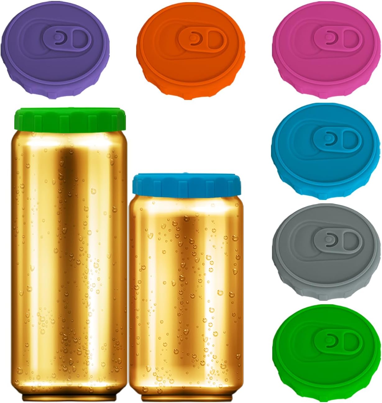 Soda Can Lids, 6 Pack BPAFree Reusable Silicone Can Covers