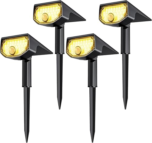 AloftSun Luces solares con sensor de movimiento para exteriores, 30 luces LED con detector de movimiento, luces solares impermeables IP68 para