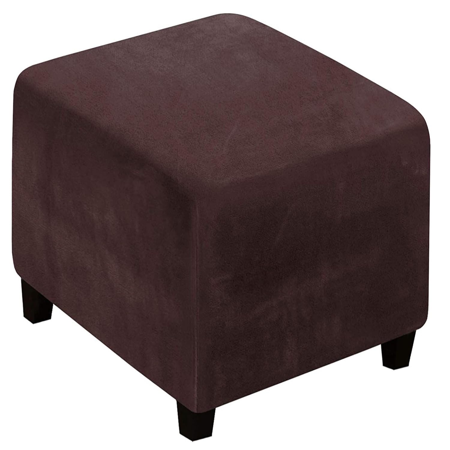 JORTUIO Ottoman Cover Square 40x40/45x45/50x50cm Stretch Velvet Jacquard Cube Storage Ottoman Slipcover Footrest Foot Stool Cover Footstool Slipcovers Anti-Slip Furniture Protector(#26,65x65x40cm)