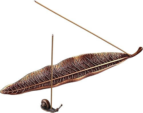 Miniatura 9 de Quemador de incienso de hojas y caracoles, juego de soporte para incienso con colector de cenizas de incienso, soporte para varillas de incienso