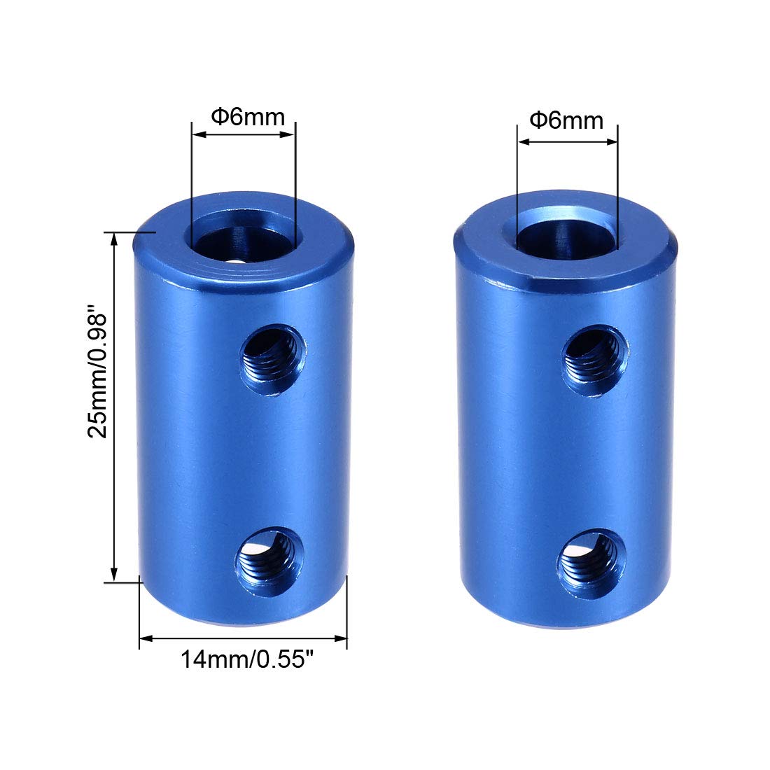 Coupleur D'Arbre Moteur En Aluminium 14x25mm - Lot De 2 Pièces - Connexion Solide Et Rigide Pour Arbres 5mm à 6mm