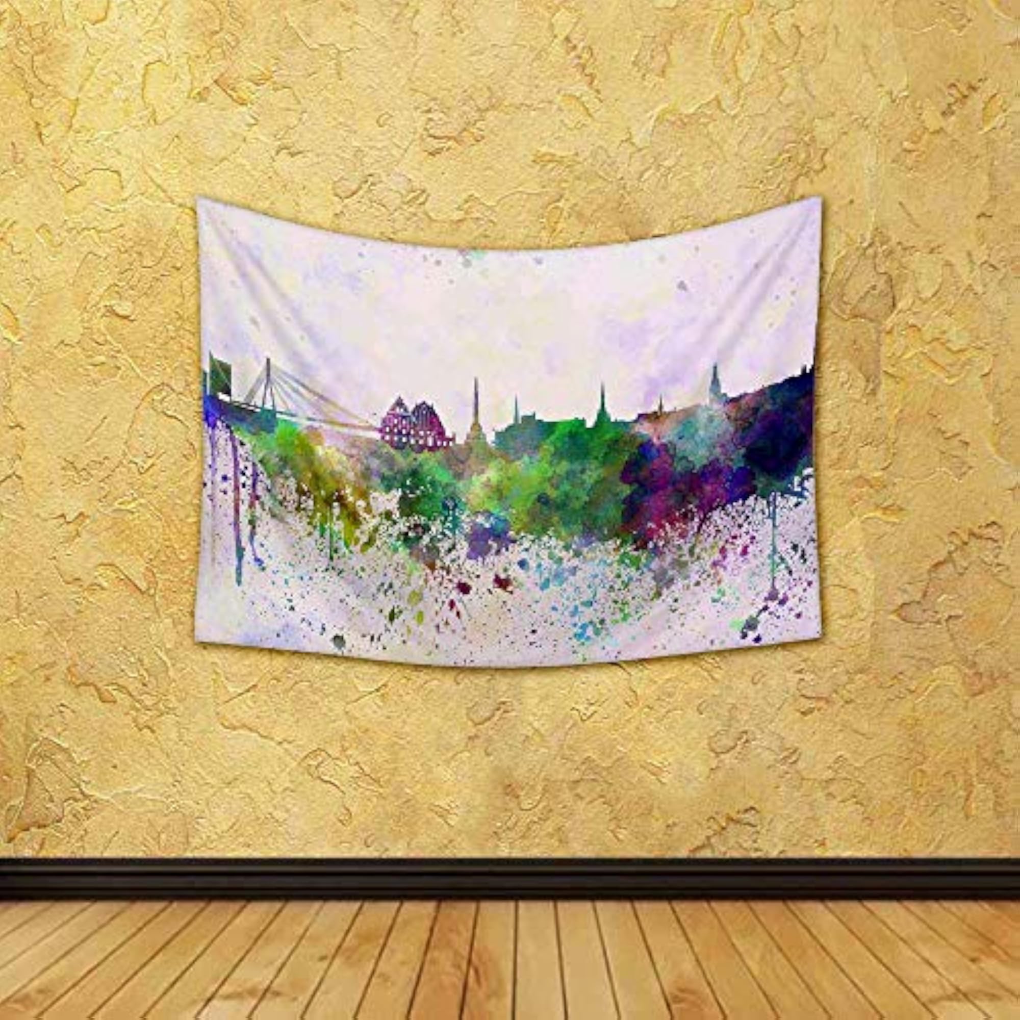 Riga Skyline Canvas Tapestry Wall Art