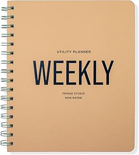 Fringe Studio Paper Cover Non-Dated Weekly Planner, "UTILITY WEEKLY", Approx. 7" w x 8.5" h, 160 Pg, Utility Collection (878PA003FSC)