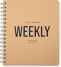 Fringe Studio Paper Cover Non-Dated Weekly Planner, "UTILITY WEEKLY", Approx. 7" w x 8.5" h, 160 Pg, Utility Collection (878PA003FSC)