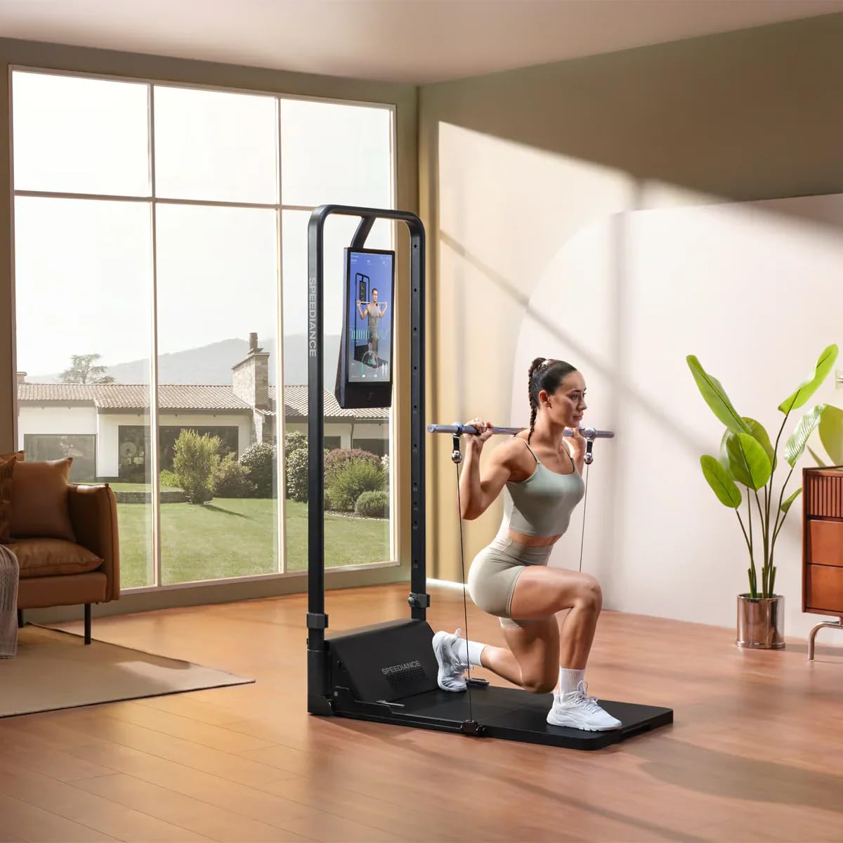 Speediance Gym Monster 2 - Gimnasio en Casa Inteligente Todo en Uno con Resistencia Digital de 100kg, Máquina de Poleas Dual, Banco Ajustable y Pantalla Entrenamiento IA, + 700 Entrenamientos Guiados