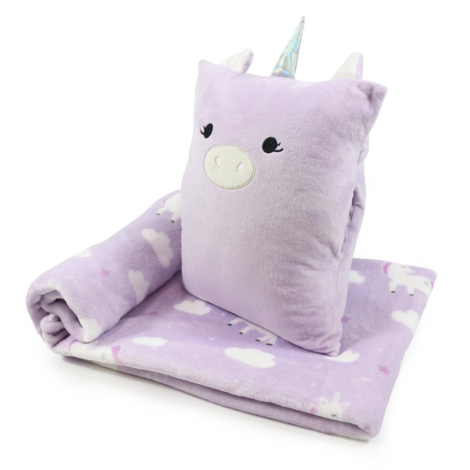 3-in-1 Kids Travel Pillow and Blanket Set