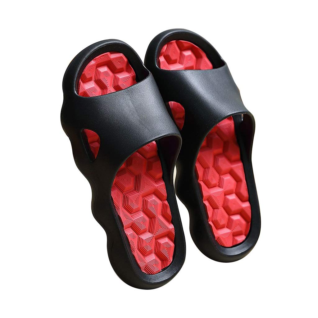 YXCKG Massage Sandals, Gym Slippers, Bath Slipper Slides Sandal for Women and Mens, Quick Drying Sandals, Soft and Non Slip Indoor Sandals House Pool Shoes (Color : Black, Size : EUR 42)