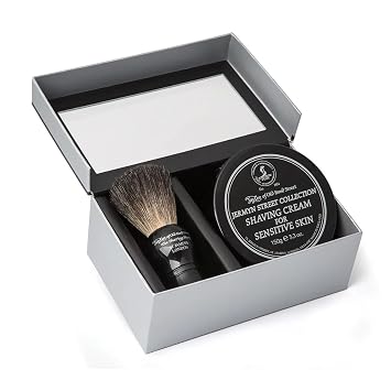 Taylor of Old Bond Street Black Pure Badger Shaving Brush and Jermyn St. Shaving Cream Bowl 150g Gift Set 2 pc shave set