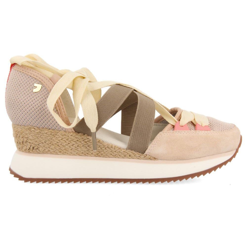 GIOSEPPO SAMOBOR White Open Sneakers with Wedge for Women, Nude, 7 UK