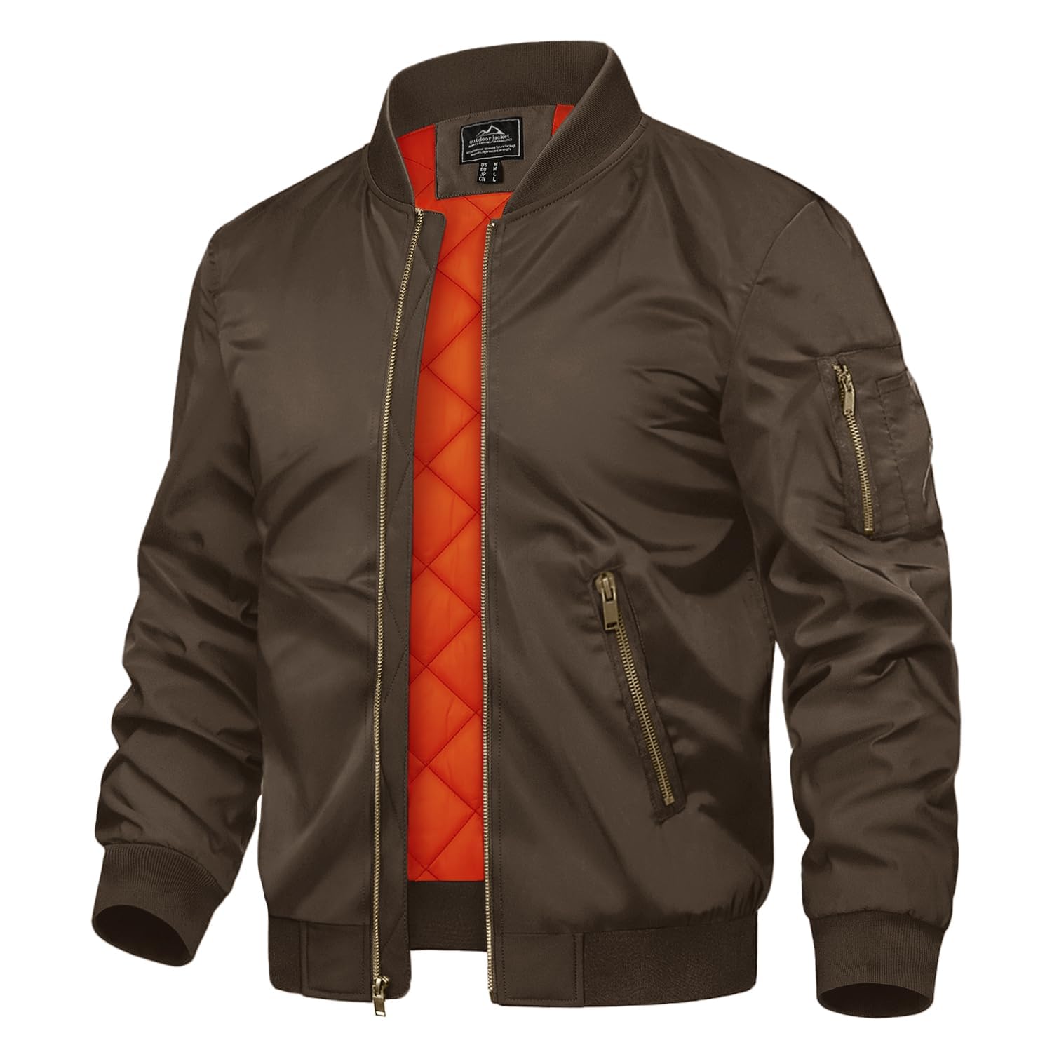 TACVASEN Uomo Giubbotto bomber Jacket Autunnale Calda Sportiva Tempo Libero Casual