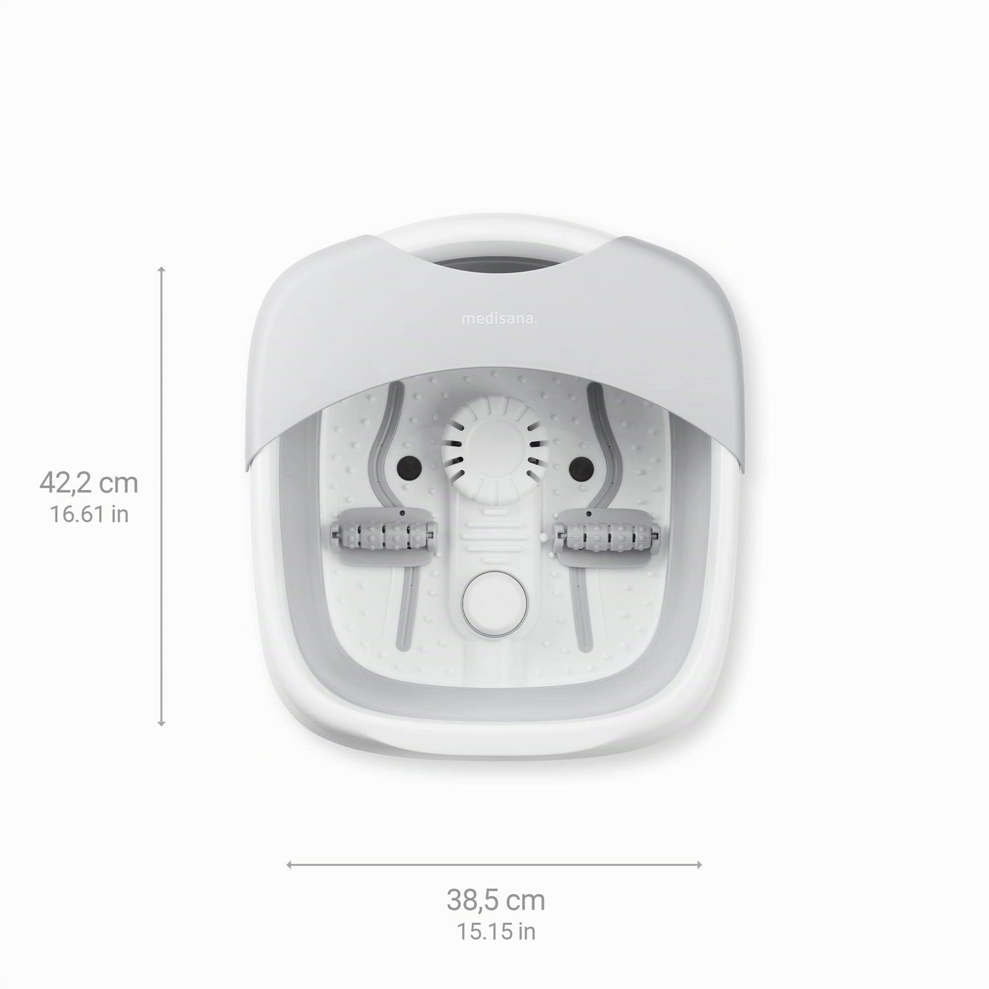 medisana FS 886 pediluvio ellettrico con massaggio, bagno per piedi | massaggiatore per piedi con funzione termica e massaggio, accessori per la pedicure, pieghevole