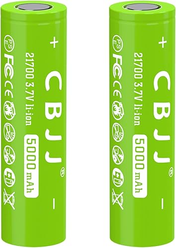 CPZZ 3.7v 21700 batería recargable 5000mah gran capacidad 3.7Volt batería recargable para linternas ect, 2pack 3.7v