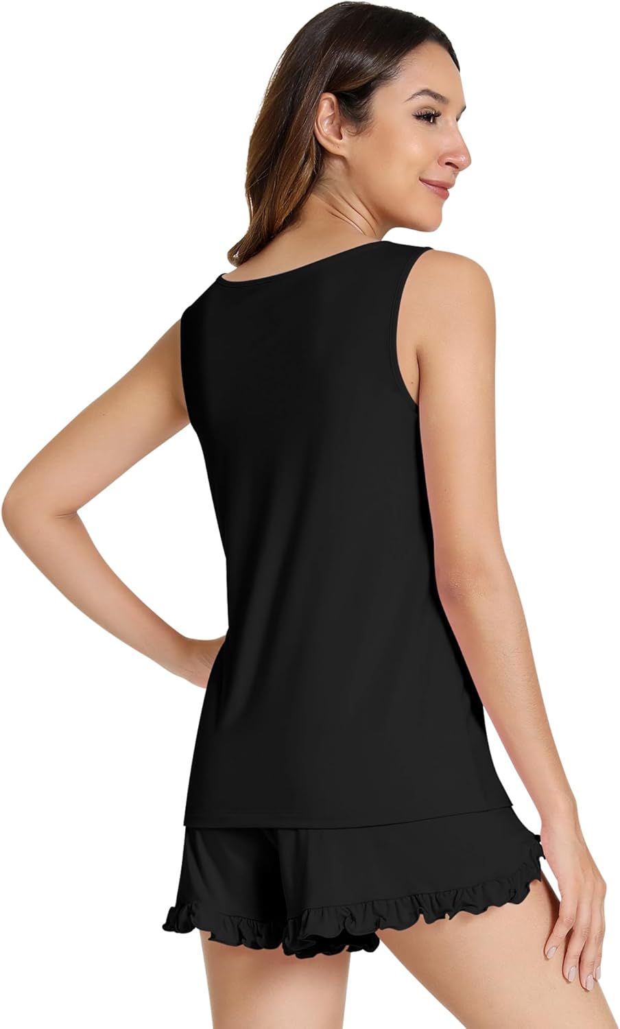 NACHILA Pajamas for Women-Viscose Made from Bamboo,Soft Tank Top Pj Sleeveless Pajama Shorts Set Cooling Sleepwear for Ladies
