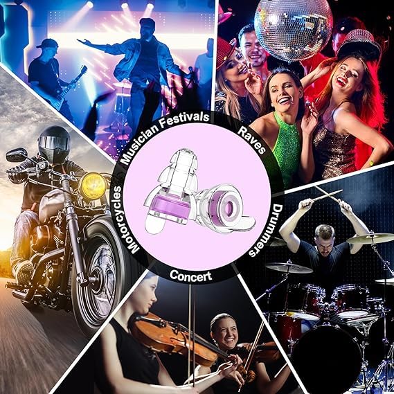 Image of Ear Plugs for Noise Reduction Ear Protection EarPlugs for Sleep,Concerts,Work,Study,8 Size Eartips with Small Box,Perfect Silicone Earplugs for Noise Reduction (Pink2, 2 Pair)