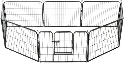 Miniatura 2 de GOLINPEILO Corralito para perros al aire libre, 8 paneles de acero de 31.5 x 23.6 pulgadas, corral de metal resistente para perros y mascotas con