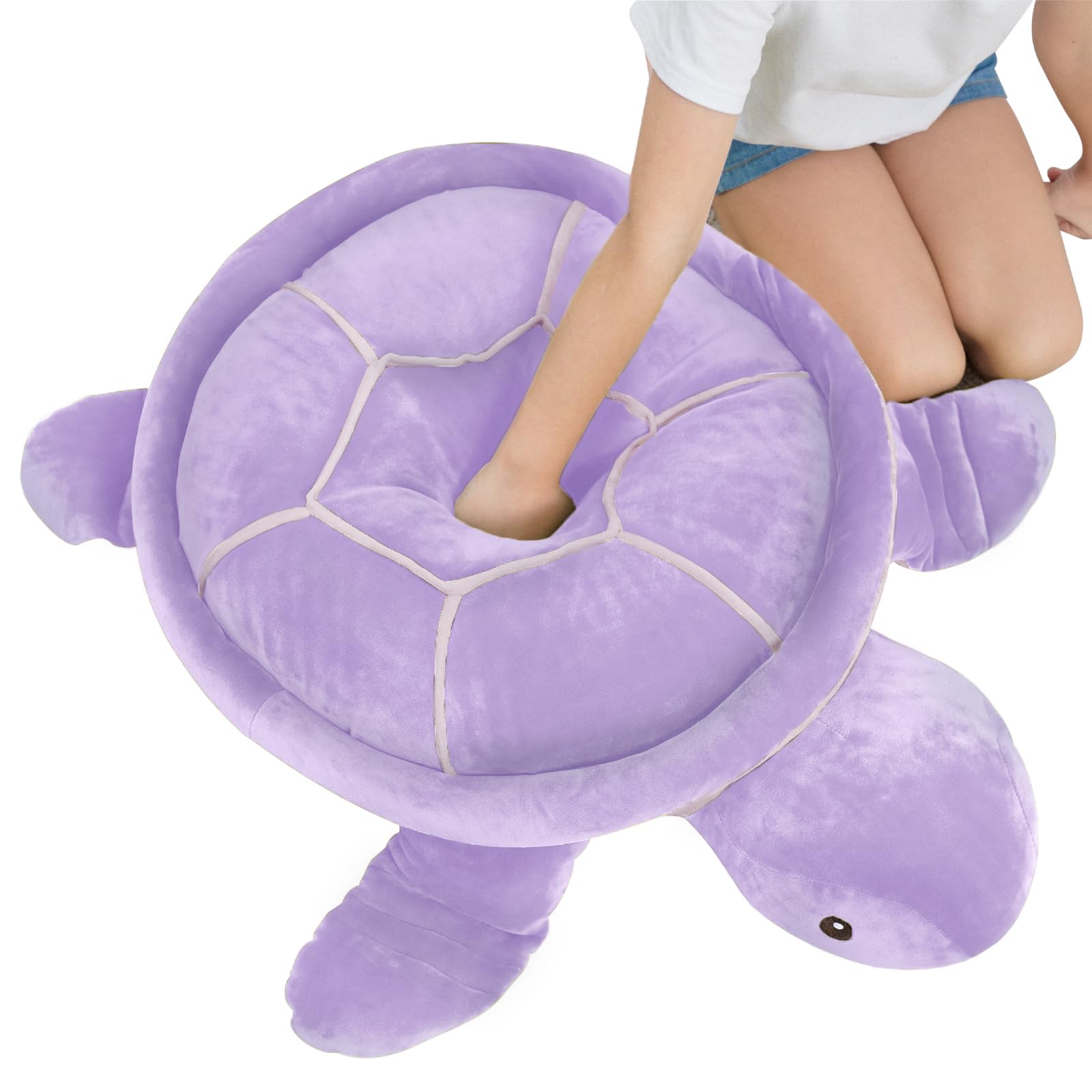 Dalmao - Giocattoli di peluche di animali in pastella di tartaruga marina grande da 28 pollici, grande cuscino corpo in peluche gigante tartaruga oceanica, regalo per bambini, ragazza, fidanzata