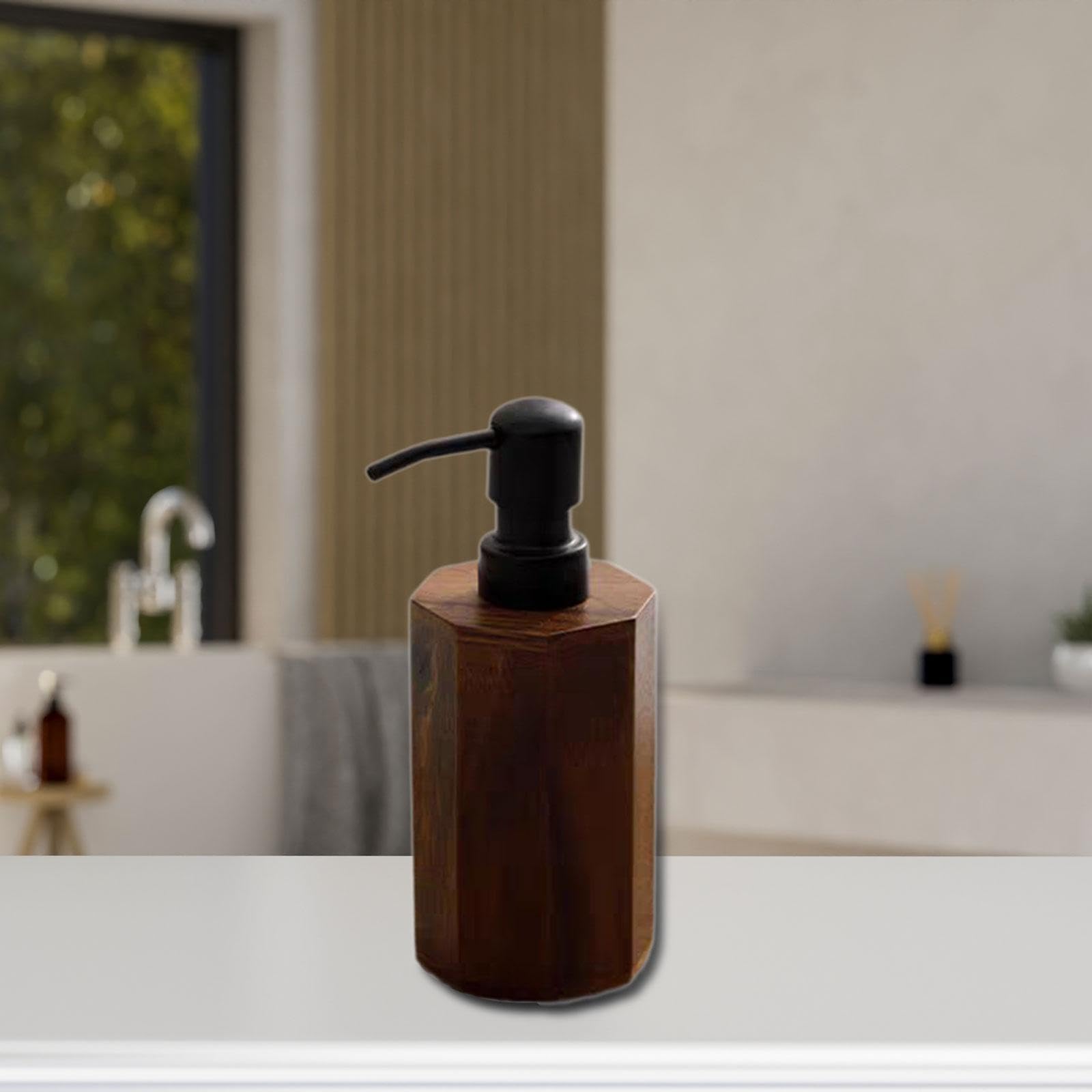 Qianly Dispensador de Jabón, Dispensador de Loción, Vacío, Práctico, Moderno, Fácil de Usar, Botella de Jabón Líquido con Bomba para Baño, Apartamento, Hotel, Pequeño