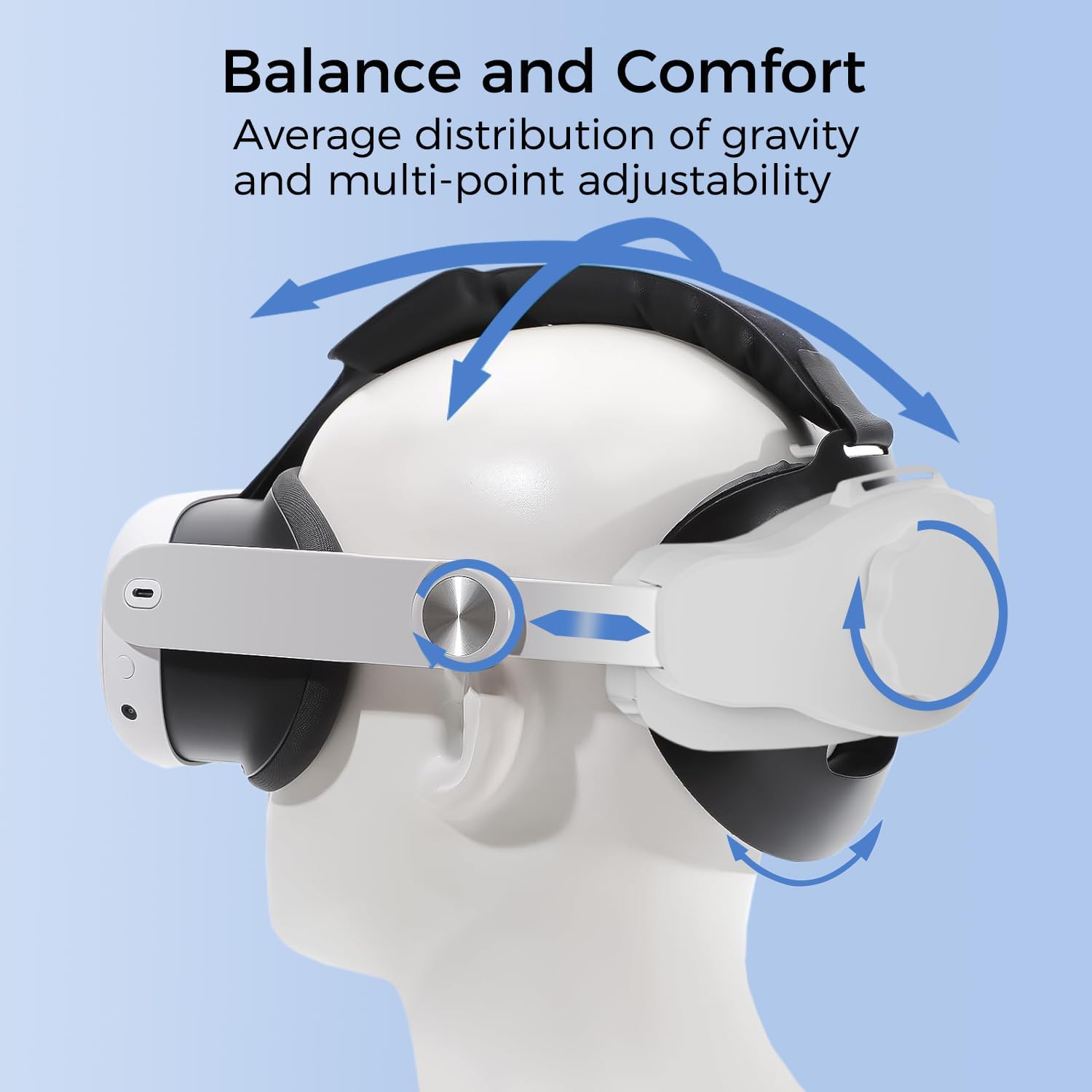 Head Strap for Oculus Quest 3, Adjustable Elite Strap Replacement, Enhanced Comfort, Face Pressure-Free VR Accessories, Adjustable and Lightweight