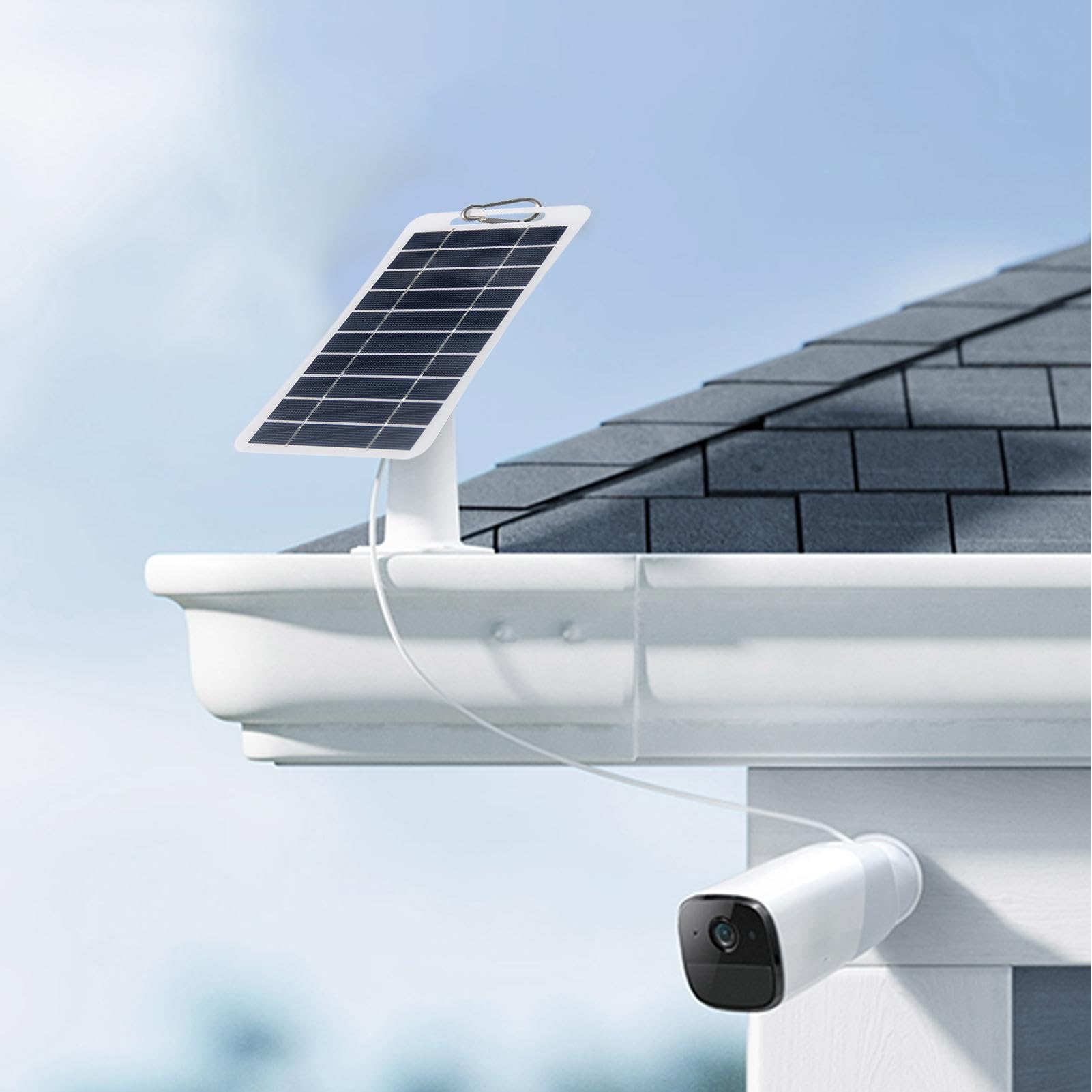 Portable Solar Panel - Ring Doorbell Solar Panel - 2W 5V Outdoor Camera Solar Charger - 360 Degree Adjustable Doorbell Solar Charging Panel, USB Electrical Appliances Solar Charger for Camera