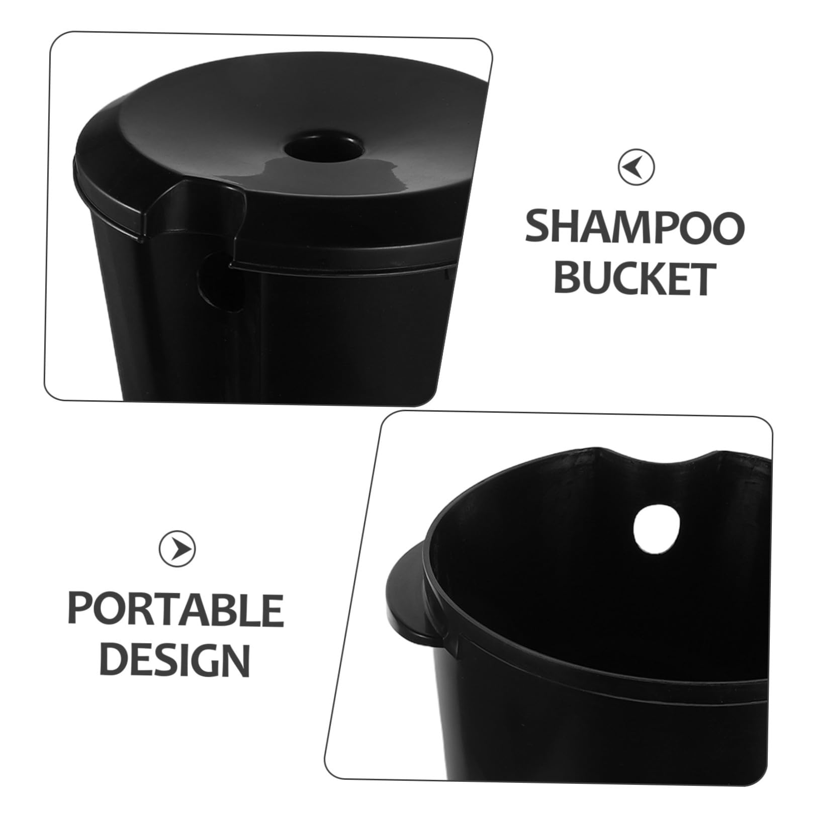 Lavacabezas Portátil de Plástico Negro 15l 507oz para Hogar