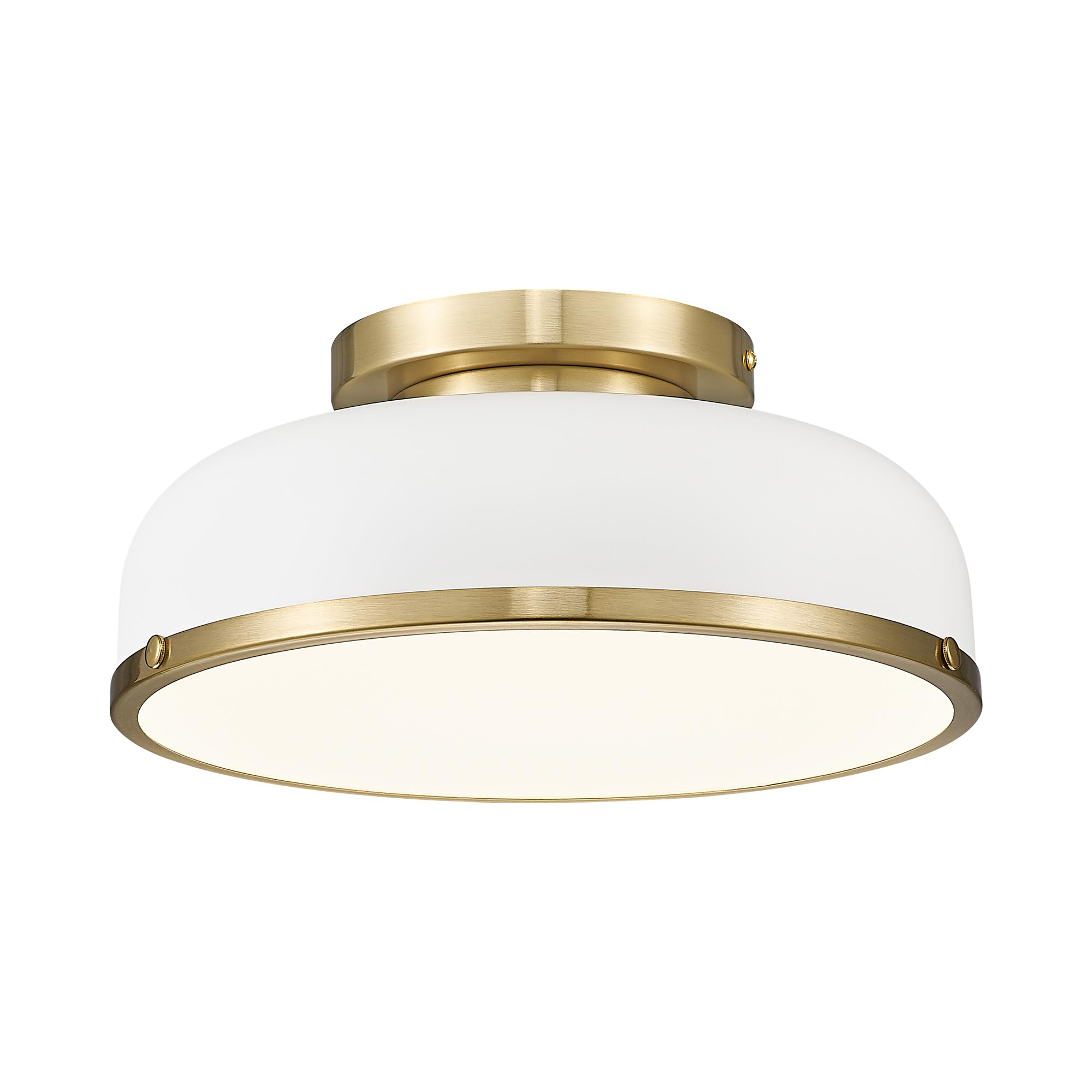 Photo 1 of kudos Ceiling Light, 12-inch LED Flush Mount Ceiling Light, White and Gold Finish, 24W/1100lm Light Fixtures Ceiling Mount for Living Room,Hallway, 3000K/3700K/4500K/5100K/6000K Adjustbale, KDCL15-WT