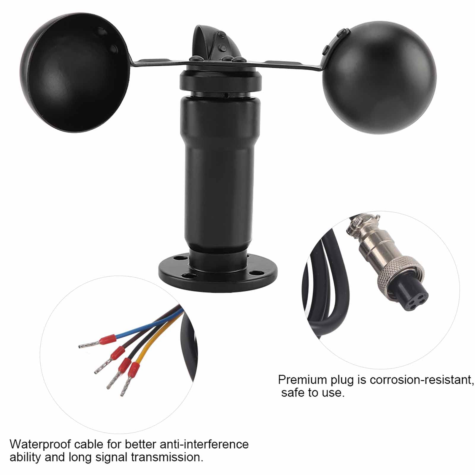 Srliya Windanzeiger Wetterfahne 20×18×18 4-20mA Impulssignalausgang Aluminiumlegierung Windsensor Anemometer Winddetektor