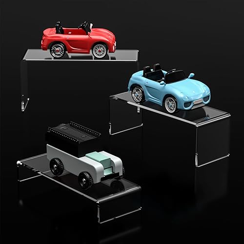 Miniatura 4 de Ouskr 6 elevadores acrílicos para exhibición, 8.8 pulgadas, soporte de exhibición de acrílico grande, soportes de exhibición transparentes para