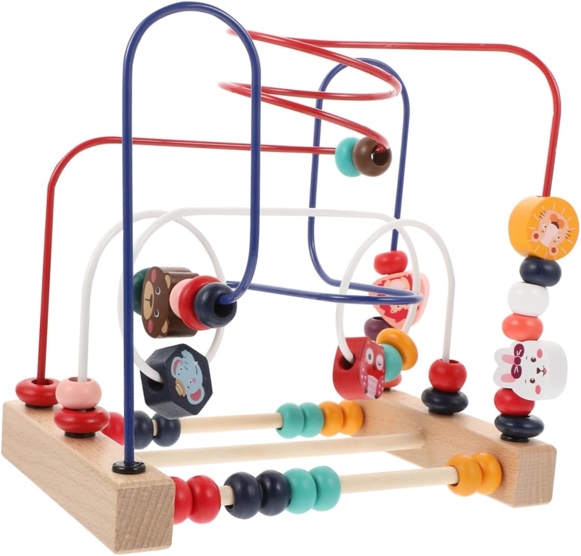1Pc Multifunctional Game Wooden Bead Maze for Parent Interaction Educational Puzzle for Cognitive Skills Development and Hand Eye Coordination