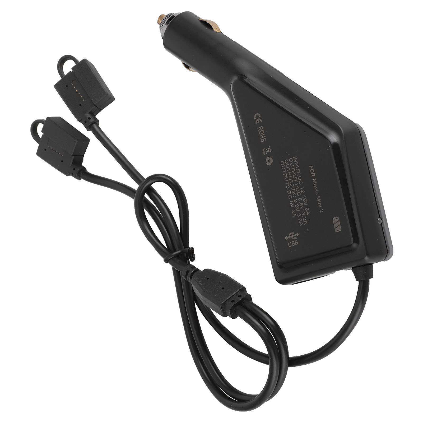 Cargador de batería USB para dron de coche, carga dual para Mini 2, accesorio de viaje, ligero, color negro