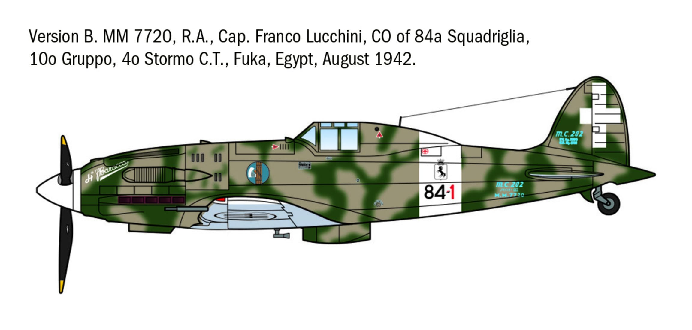 イタレリ1/32 イタリア マッキMC.202 フォルゴーレ 日本語説明書付き 1/32 WW.II イタリア空軍 マッキ MC.202 フォルゴーレ（日本語対訳補足
