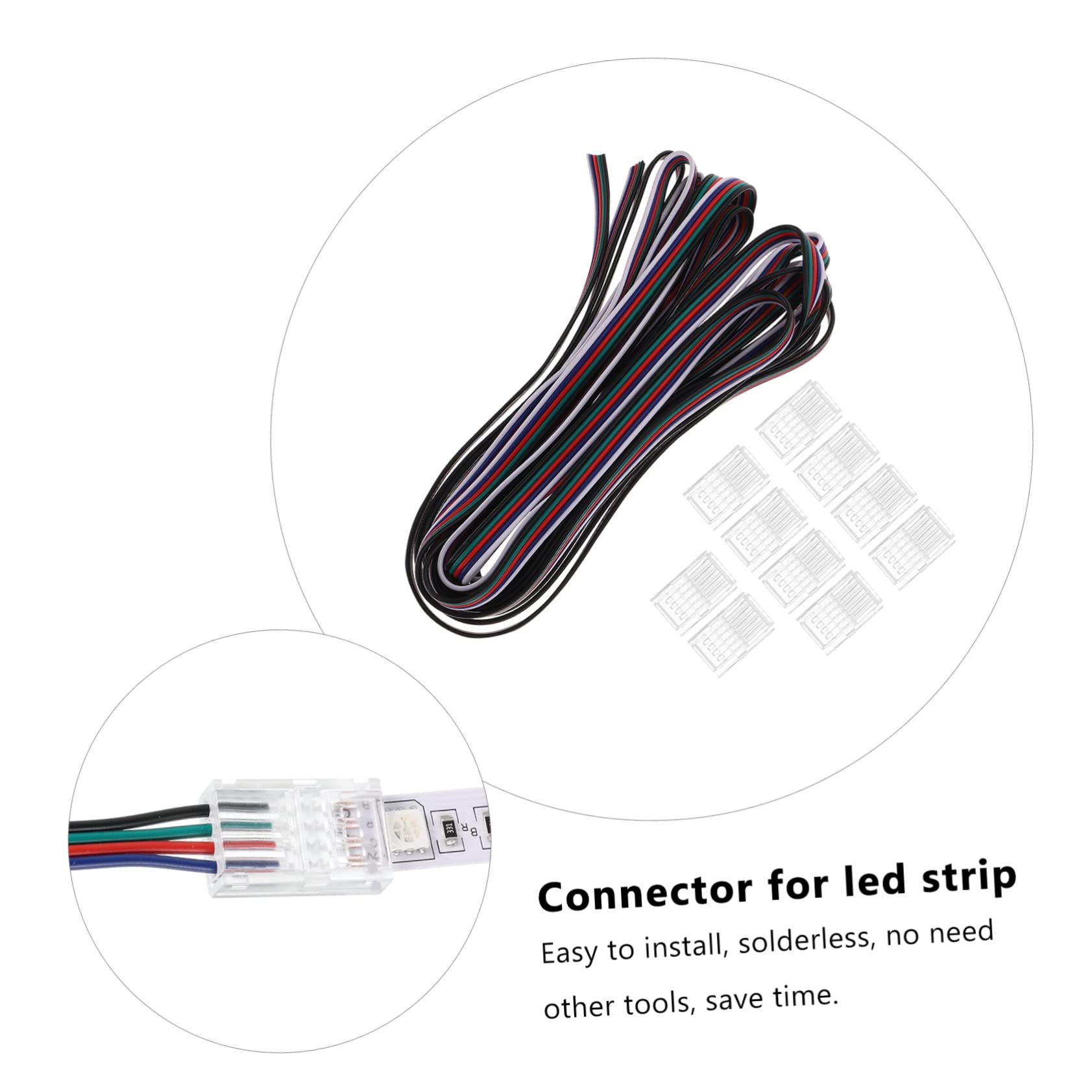 Tofficu 3 Sätze Led Streifen Verbinder Lötfreier Für Rgbw Led Lichtleisten Transparente Und Flexible Verbindung Für Einfache Montage 10 Stück * 3