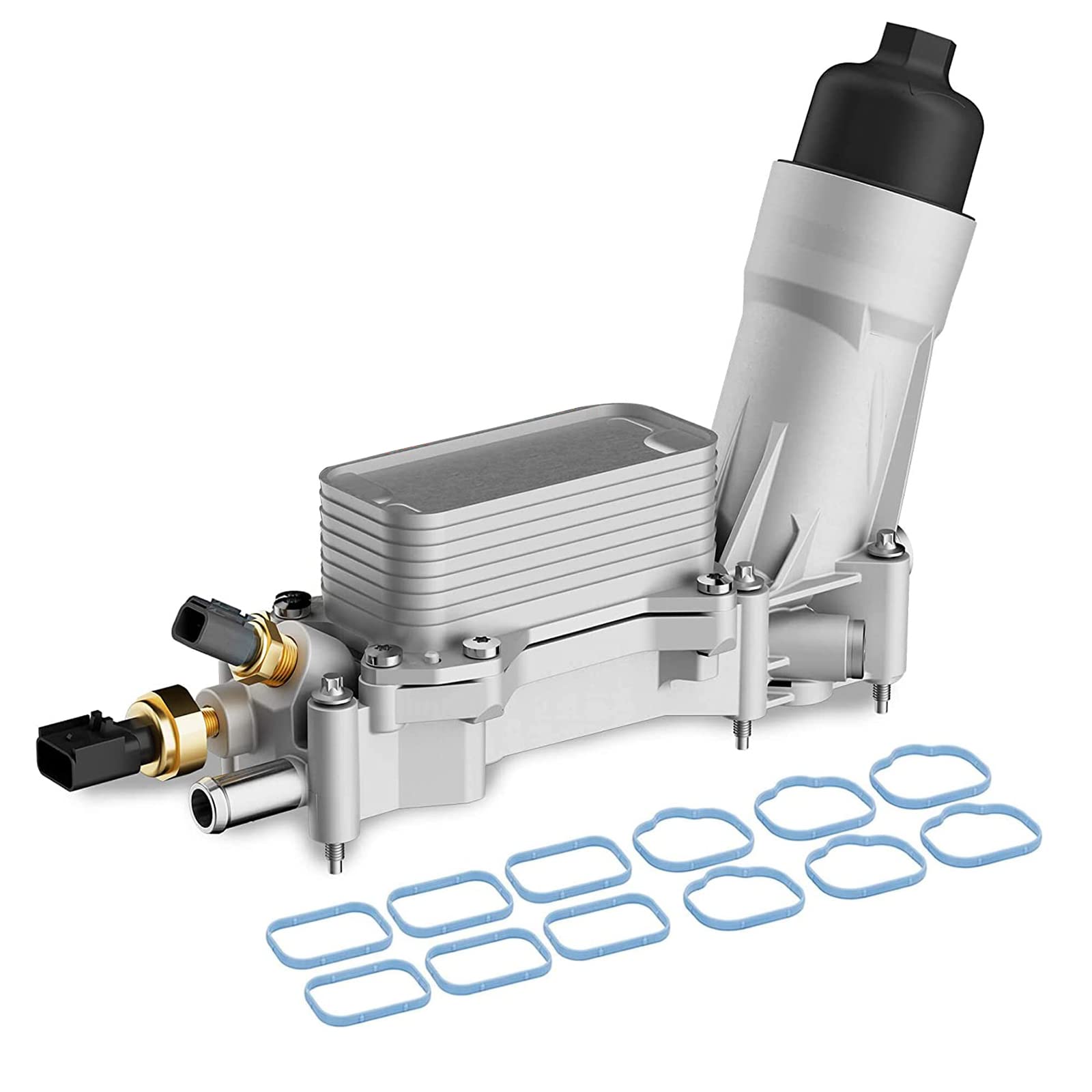 926-876 Upgraded Aluminum Engine Oil Cooler With Oil Filter Housing Adapter Assembly Compatible With 2011-2016 Chrysler/Dodge/Jeep/Ram 3.6L V6 Replace 68105583AF