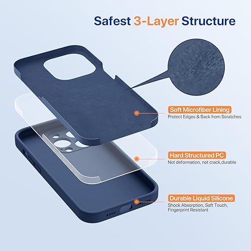 Miniatura 581 de Miracase - Funda diseñada para iPhone 11 con protector de pantalla, funda de goma de silicona líquida, protección total contra caídas y a prueba