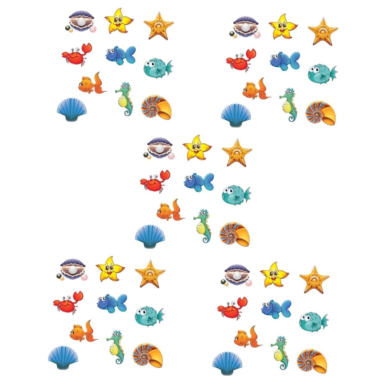 Toyvian 5juegos Pegatinas Antideslizantes para Baño Infantil Decoración De Bañera Animales Divertidos Adhesivos para Seguridad Bañeras y Duchas Fácil Instalación y Fuerte Adhesión