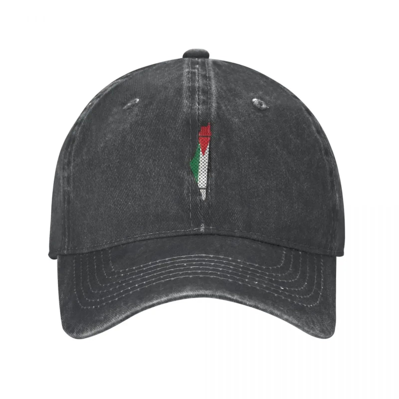 Zistrcbao Unisex Black Palestine Map Palestinian Baseball Cap - Cotton Vintage Distressed Washed Denim Cap, Adjustable Casual Golf Cap Sun Visor Hat Outdoor Sport Caps,,One Size