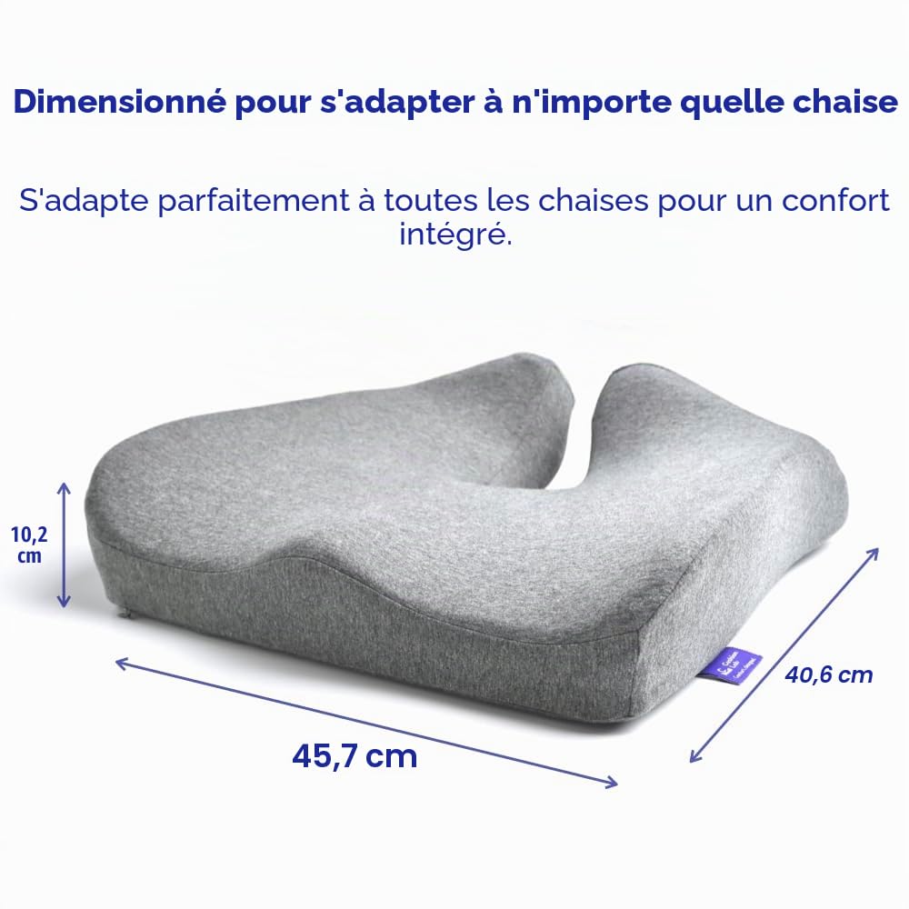 Cushion Lab Coussin de siège breveté pour soulager la Pression Pendant de Longues Heures Assis sur Une Chaise de Bureau/Maison, Voiture, Fauteuil Roulant – Mousse à mémoire de Forme Extra Dense pour
