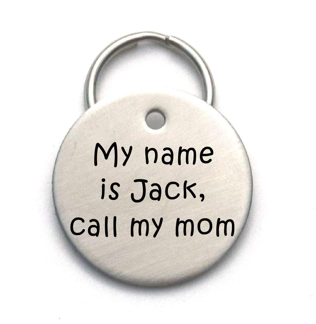 Engraved Dog Tag - Stainless Steel - Call My Mom, Dad, or Mum