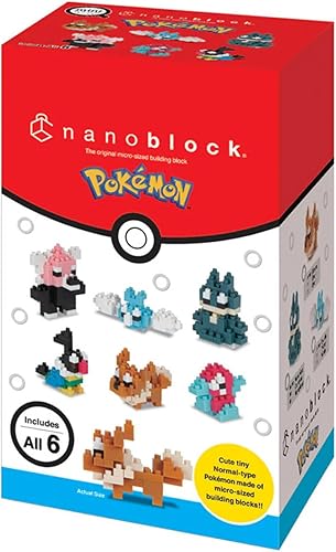 Miniatura 7 de nanoblock - Pokémon - Tipo Normal Set 1 (Juego Completo Caja Ciega), Kit de Construcción de la Serie Mininano